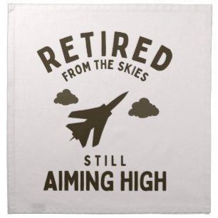 Retired from sky funny air force retirement saying cloth napkin