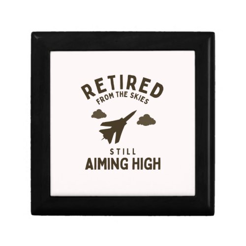 Retired from sky funny air force Retirement Saying Gift Box