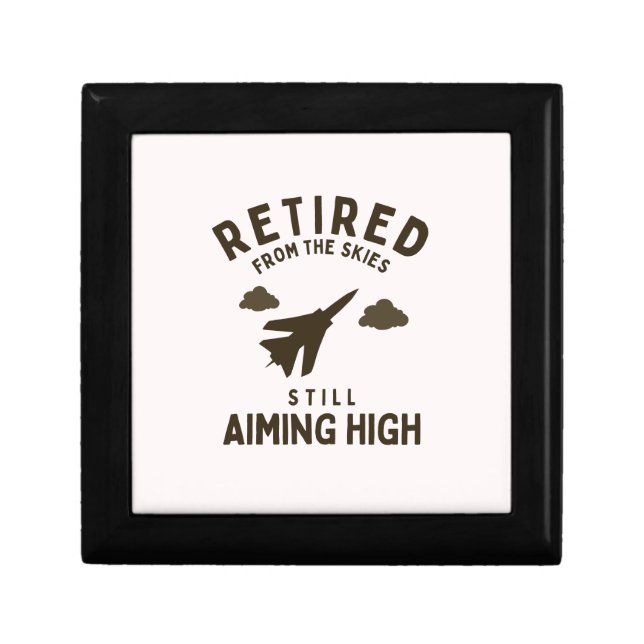 Retired from sky funny air force Retirement Saying Gift Box (Front)