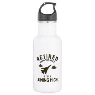 Retired from sky funny air force retirement saying stainless steel water bottle