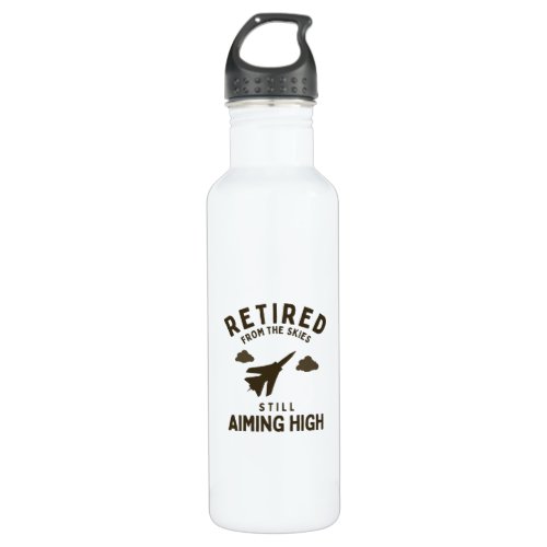 Retired from sky funny air force retirement saying stainless steel water bottle