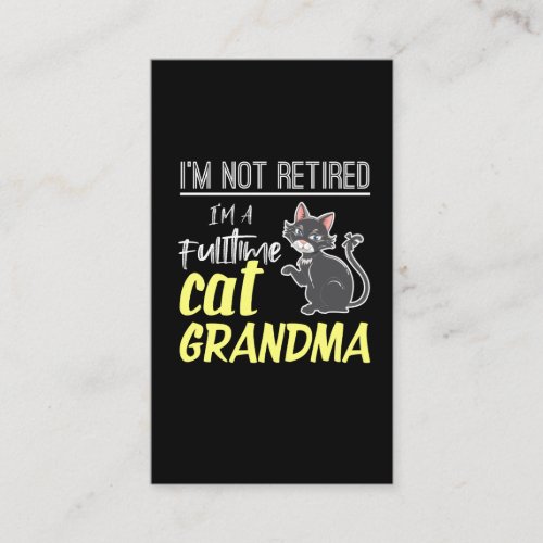 Retired Full Time Cat Grandma Retirement Business Card