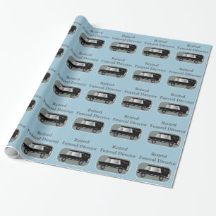 Retired Funeral Director Gift Wrapping Paper Blue