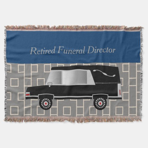 Retired Funeral Director Woven Blanket Blue