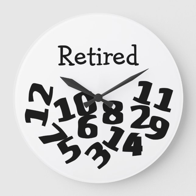 Retired Funny Fallen Numbers Large Clock (Front)