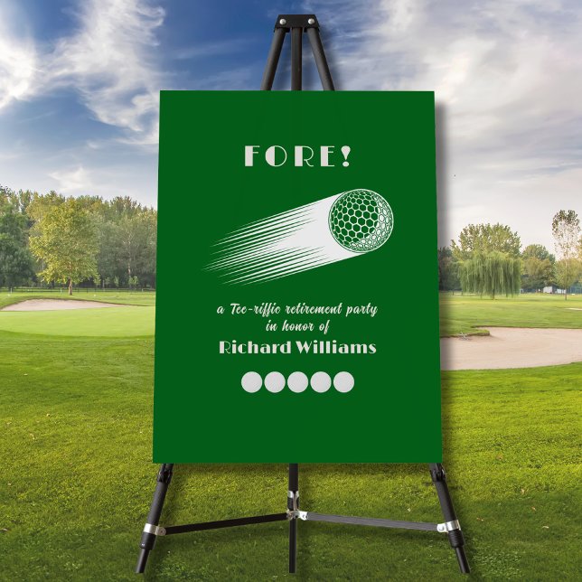 Retired Golf Fore Tee-Riffic Retirement party Foam Board (Creator Uploaded)