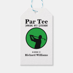 Retired Golf Player Swinging into Retirement Gift Tags
