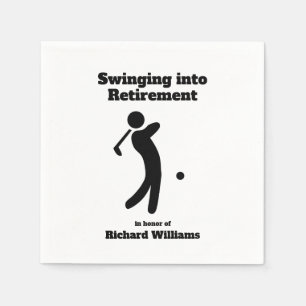 Retired Golf Player Swinging into Retirement moder Napkins