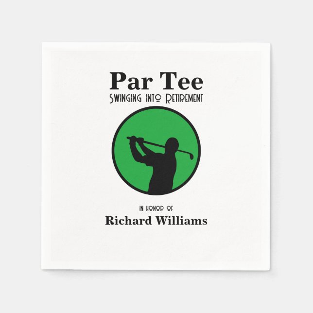 Retired Golf Player Swinging into Retirement  Napkins (Front)