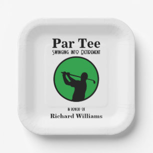 Retired Golf Player Swinging into Retirement  Paper Plates