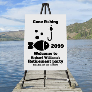 Retired Gone Fishing Modern Minimalist Retirement Foam Board