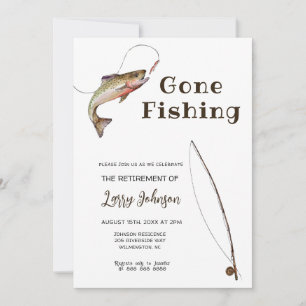 Retired gone fishing Retirement Invitation