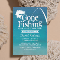 Retired Gone Fishing Retirement Party Invitation