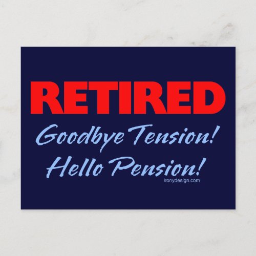 Retired Goodbye Tension dark blue Postcard