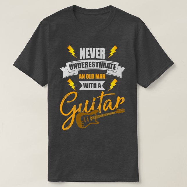 Retired guitarist playing music guitar  T-Shirt (Design Front)