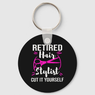 Retired Hair Stylist Hairdresser Retirement Party Keychain