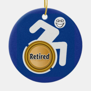 Retired Handicapped Ceramic Ornament