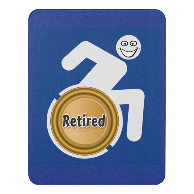 Retired Handicapped Door Sign (Contemporary Vert)