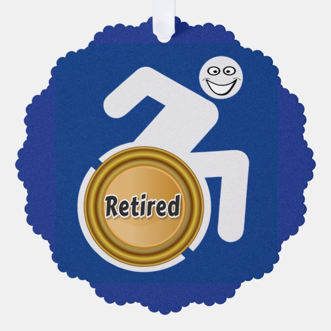 Retired Handicapped Ornament Card (Front)