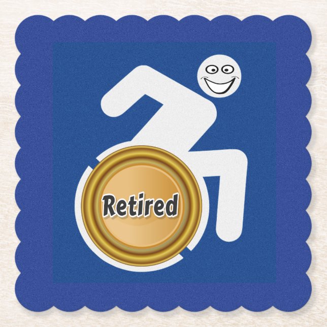 Retired Handicapped Paper Coaster (Front)