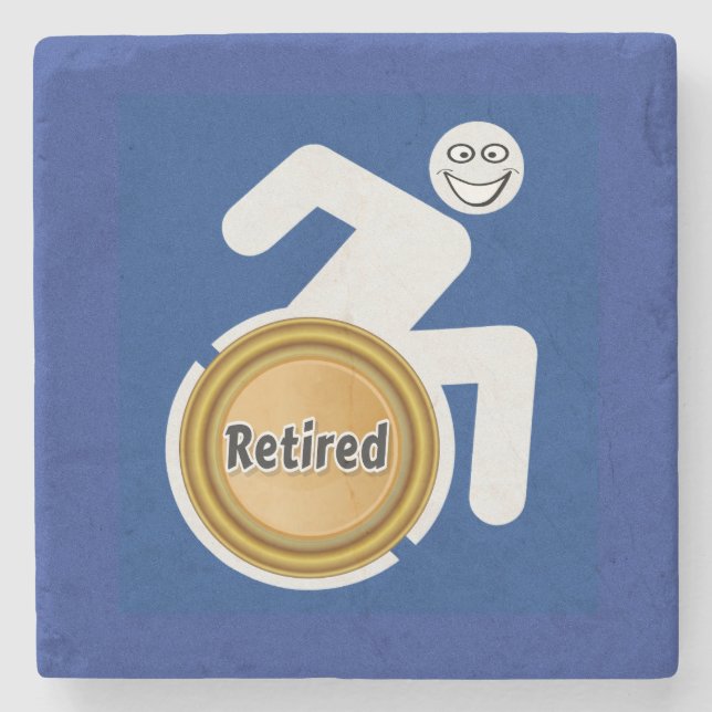 Retired Handicapped Stone Coaster (Front)