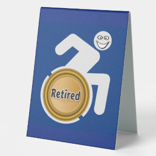Retired Handicapped Table Tent