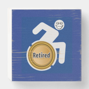 Retired Handicapped Wooden Box Sign