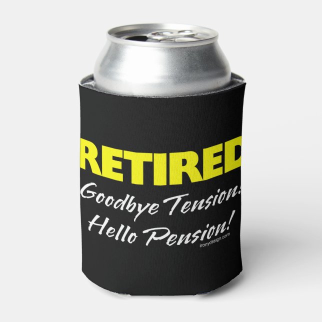 Retired Hellow Pension (Dark) Can Cooler (Can Front)