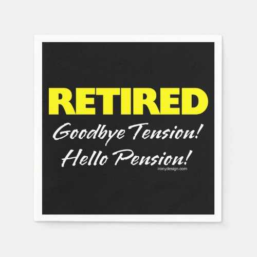 Retired Hellow Pension Dark Napkins