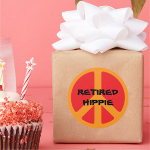 Retired Hippie Classic Round Sticker