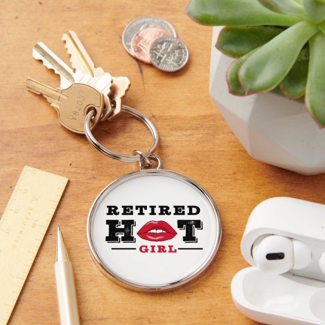 Retired Hot Girl Keychain (Desk)