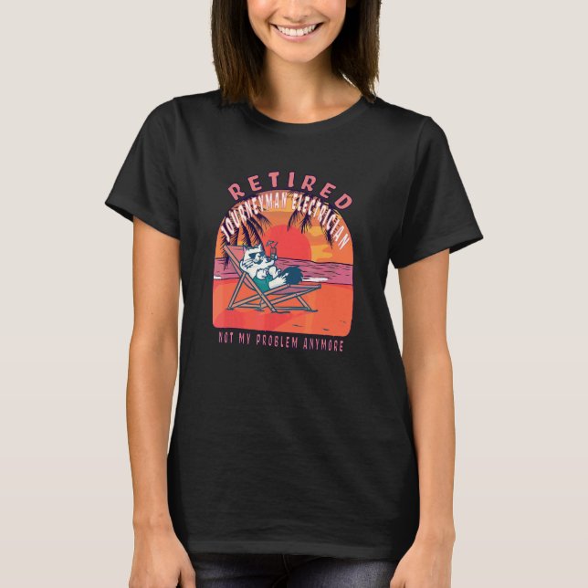 Retired Journeyman Electrician  Vintage Retirement T-Shirt (Front)