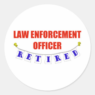 RETIRED LAW ENFORCEMENT OFCR CLASSIC ROUND STICKER