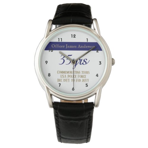 Retired Law Enforcement Officer Personalized Gift Watch