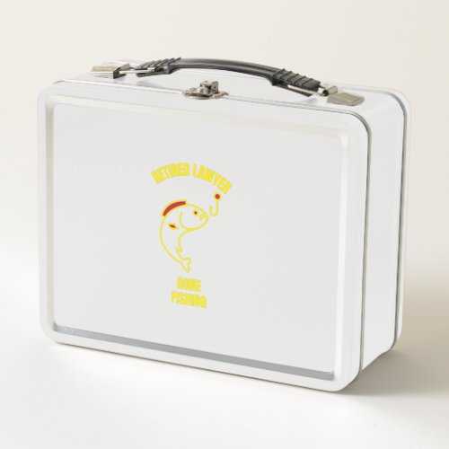 Retired lawyer gone fishing judge attorney law pro metal lunch box