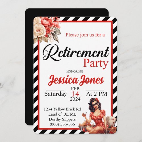 Retired Legend Pinup Retirement Party Invitation
