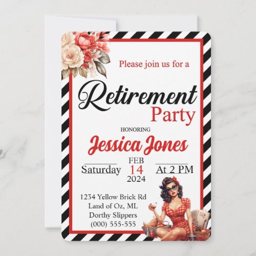 Retired Legend Pinup Retirement Party Invitation