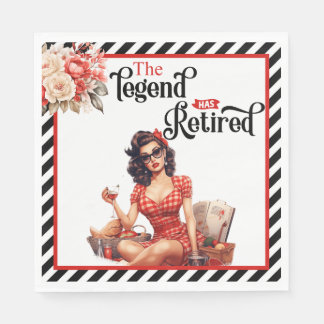 Retired Legend Pinup Retirement Party Napkins