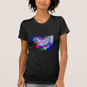 Retired Librarian Artsy Retro Blue Heart T-Shirt