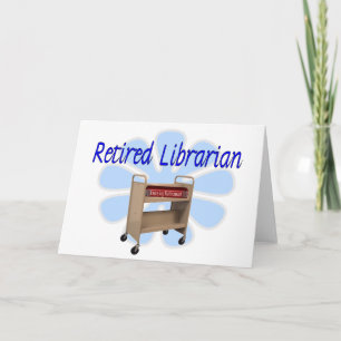 retired Librarian Book Cart Design Card