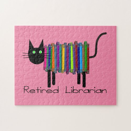 Retired Librarian Book Cat  Jigsaw Puzzle
