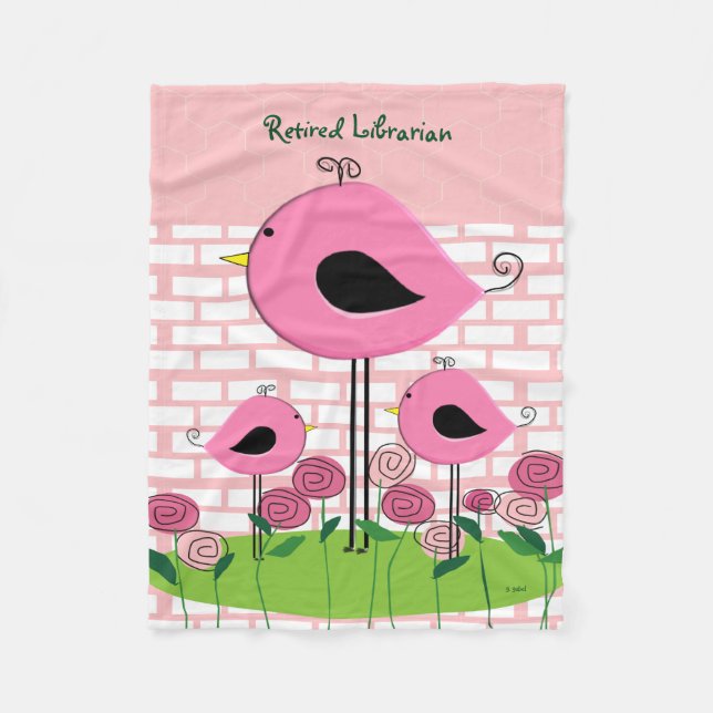 Retired Librarian Fleece Blanket (Front)