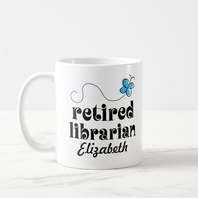 Retired Librarian personalized gift Coffee Mug (Left)