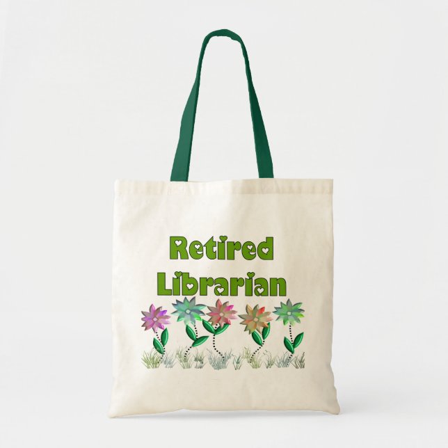 Retired Librarian "Spring Sensation" Tote Bag (Front)