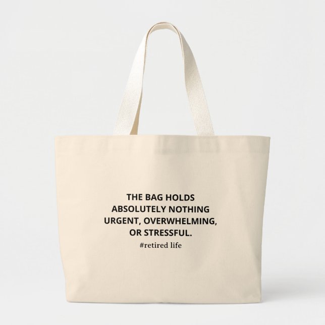 Retired Life Tote Bag, Retirement Canvas Bag Gift, (Front)