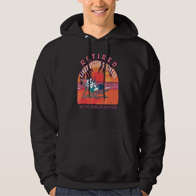 Retired Linux System Engineer  Vintage Retirement Hoodie (Front)