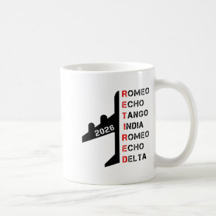 Retired Lot 2026 Phonetic Alphabet Retirement Gift Coffee Mug