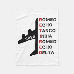 Retired Lot 2026 Phonetic Alphabet Retirement Gift Fleece Blanket