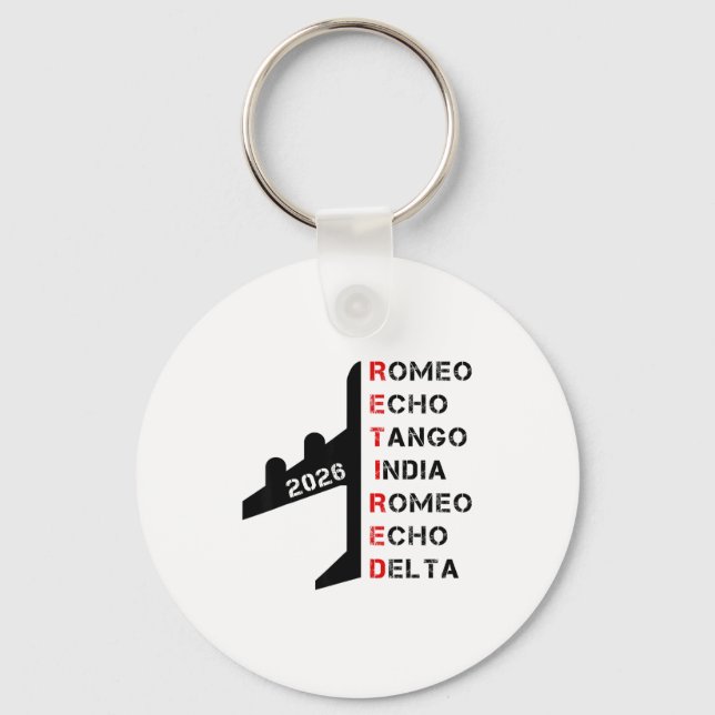 Retired Lot 2026 Phonetic Alphabet Retirement Gift Keychain (Front)