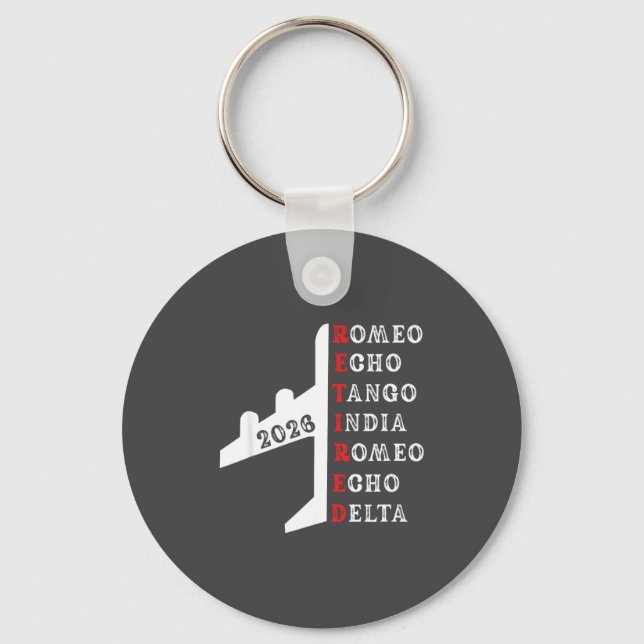 Retired Lot 2026 Phonetic Alphabet Retirement Gift Keychain (Front)